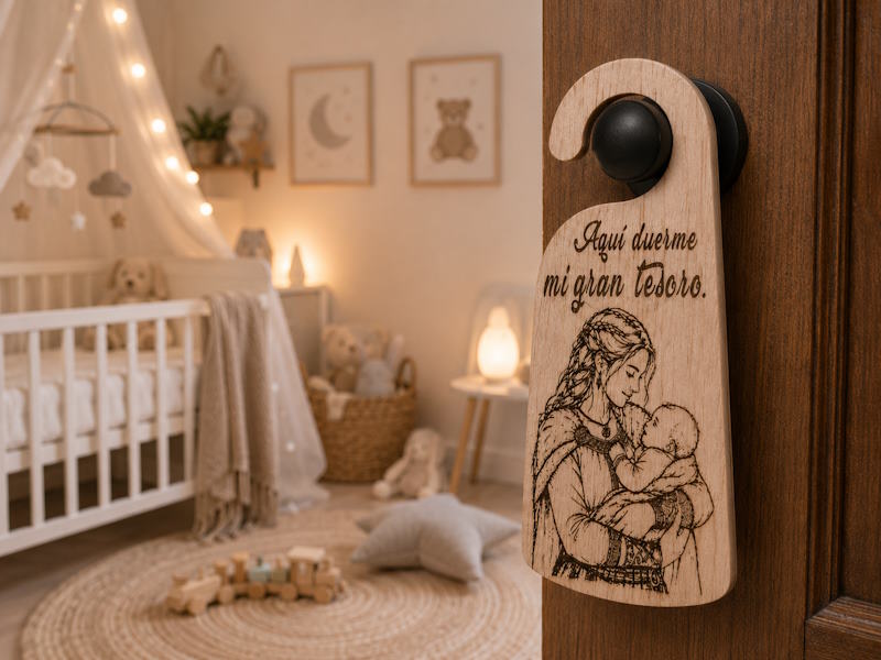 Cartel No Molestar Mamá Bebé , Aquí duerme mi gran tesoro